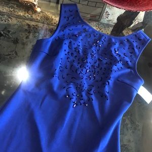 Pretty Blue Dress with Cut Out Designs,M